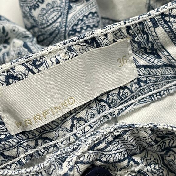 Marfinno Shorts 36 (26 Waist) Blue White Paisley Bohemian All Over Print Casual - Picture 3 of 8